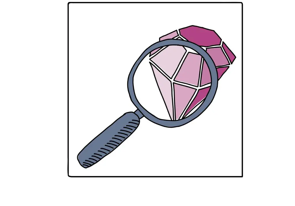 Lupe über Diamant